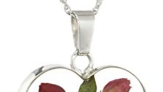 Amazon Collection Sterling Silver Multicolor Pressed Flower...