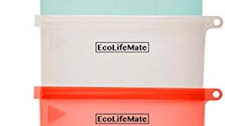 EcoLifeMate Reusable Silicone Food Storage Bags & Scrubber...