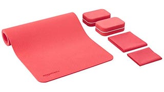 Amazon Basics 1/4-Inch Thick TPE 6-Piece Yoga Set with...