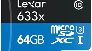 Lexar High-Performance MicroSDXC 633x 64GB UHS-I U1 w/USB...