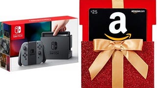 Nintendo Switch - Gray Joy-Con with Gift Card in a Red...