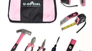 U-GoGirl Work Tools, Expanded Household Pink Tool Kit with...