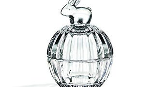 STUDIO SILVERSMITHS Clear Glass Jar with Bunny Top Handle...