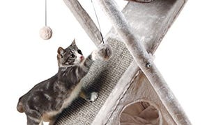TRIXIE Miguel Fold and Store Cat Hammock | Dangling Pom...