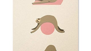 Wall Art Print of Sloth Stretching on Yoga Ball and Mat...
