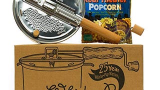 Original Whirley-Pop Popcorn Popper Kit - Metal Gear - Stainless...