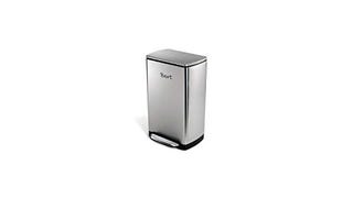 simplehuman Wide-Step Rectangular Step Trash Can, Stainless...