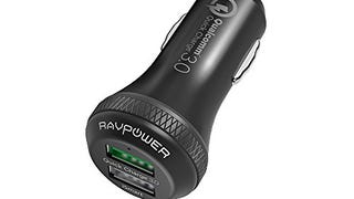 RAVPower Quick Charge 3.0 2-Port USB Car Charger for Galaxy...