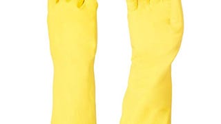 Amazon Basics Professional Reusable Rubber Gloves, Medium,...