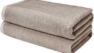 Amazon Basics Quick-Dry Bath Sheet 100% Cotton - 2-Pack,...