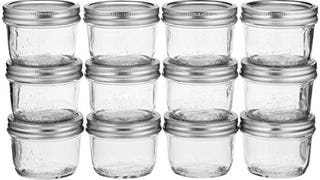 Kerr Wide Mouth Half-Pint Glass Mason Jars 8-Ounces with...