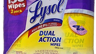 Lysol Dual Action Disinfecting Wipes Value Pack, Citrus,...