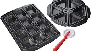 EZ Pockets Gray Non-Stick Steel 4-Piece Baking Kit with...