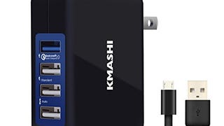 USB Wall Charger Multi Port, KMASHI 4-port Quick Charge...