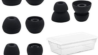 JNSA 8pcs Black Replacement Silicone Ear Tips Ear Buds...