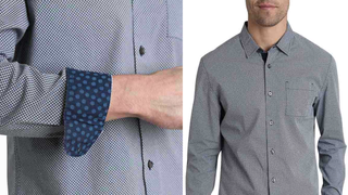 Diamond Print Long Sleeve Tech Shirt