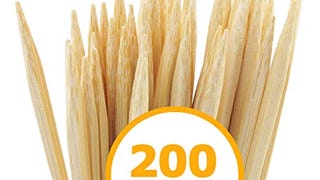 HOPELF 200 Pieces 8" Natural Bamboo Skewers for Appetiser,...