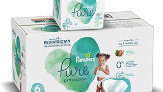 Diapers Size 6, 108 Count and Baby Wipes - Pampers Pure...