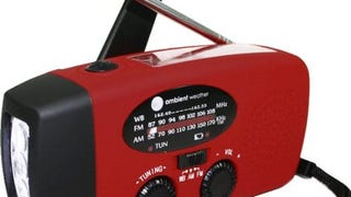 Ambient Weather WR-089 Compact Emergency Solar Hand Crank...