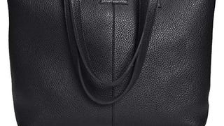 Tote Bag for Women - Black Leather Multi Pocket Travel...