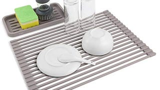 X-Chef Roll Up Dish Drying Rack and Silicone Sponge Holder,...