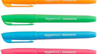 Amazon Basics Chisel Tip, Fluorescent Ink Highlighters,...