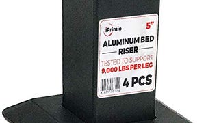 iPrimio Aluminum Bed Risers - Heavy Duty, 5 Inch Lift, 4...