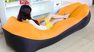 Live Infinitely Inflatable Air Lounger Chair Features Headrest,...