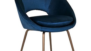 Rivet Modern Upholstered Orb Office Chair, 20"H, Blue/Antique...