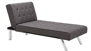 DHP Emily Chaise Lounger With Chrome Legs, Grey