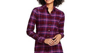 Lands' End Women's Flannel Shirt, 16, Deep Claret/Fusion...