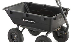 Gorilla Carts Heavy-Duty Poly Yard Dump Cart | 2-In-1...