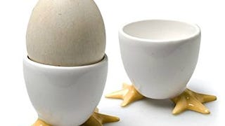 3" Ceramic Egg Cup Stand Holder with Chick Chicken Feet...