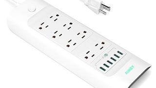 AUKEY Power Strip with 8 Outlets Power Strip & 5ft Cord...