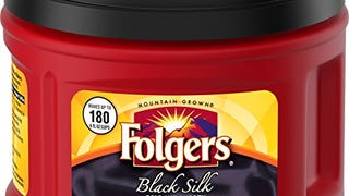 Folgers Black Silk, Dark Roast Ground Coffee, 24.2 Ounce...