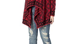 Lucky Brand Women's Plus Size Aztec Wrap Swater, Red/Multi,...