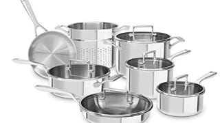 KitchenAid Tri-Ply Stainless Steel 12-Piece Set, Stainless...