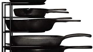 Heavy Duty Pots and Pans Organizer - For Cast Iron Skillets,...