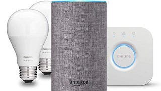 Echo (2nd Gen) - Heather Gray with Philips Hue White and...