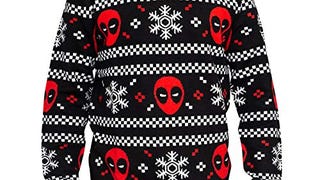 Mighty Fine Deadpool Holiday Snow Stripes Ugly Christmas...