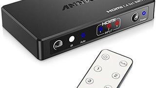 ANNKE HDMI Switch, Intelligent 3 Port 3X1 HDMI Switch Splitter...