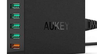 Quick Charge 2.0 AUKEY 5-Port USB Charger for Galaxy S8/...
