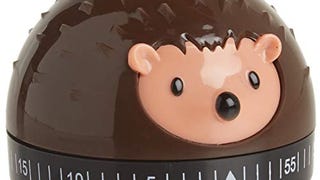 Kikkerland Hedgehog 60-Minute Kitchen Timer, Brown
