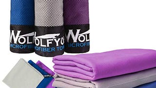 wolfyok 2 Pack Microfiber Travel Sports Towel XL Ultra...