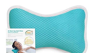 Comfortable Bath Pillow with Suction Cups, Supports Neck...
