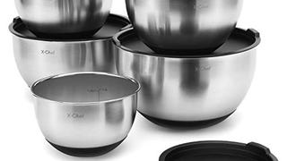 X-Chef Stainless Steel Bowls with Lids, Mixing Storage...