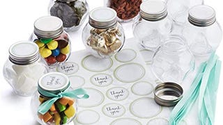 Hayley Cherie - 3 oz Round Glass Jars with Green Ribbons...