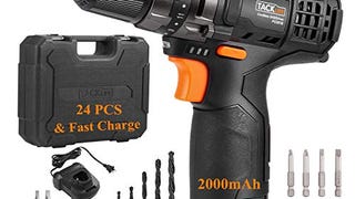 TACKLIFE 12V 2.0Ah Cordless Drill, 240 In-lbs with 19+1...