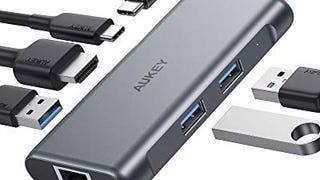 AUKEY USB C Hub Adapter, 6 in 1 Type C Hub with Ethernet...