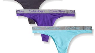Calvin Klein Women's 3 Pack Logo Cotton Thong Panty, Starlite/...